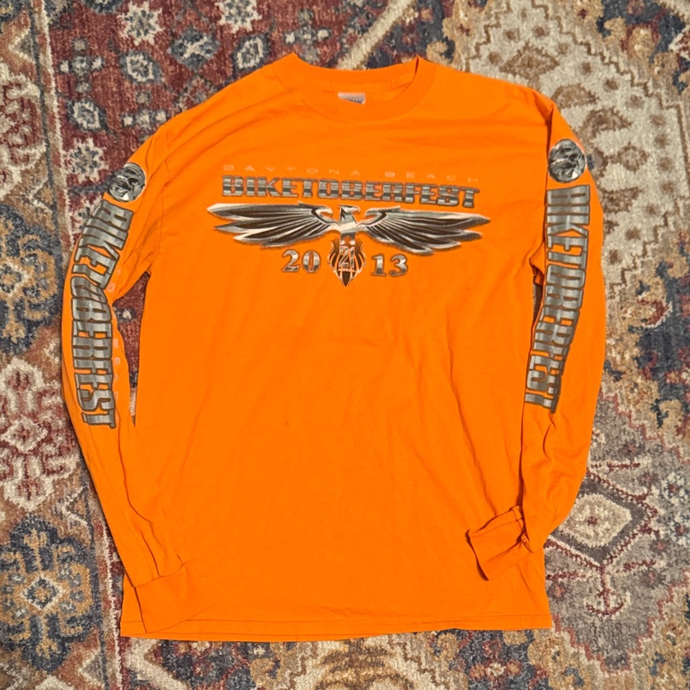 Orange Biketoberfest 2013 Long Sleeve Graphic Shirt.